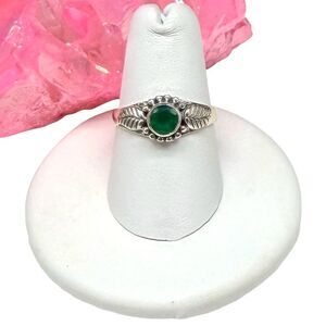 Green Onyx Ring Solid 925 Sterling Silver Size 6 Solid 925 Sterling Silver